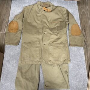 Orvis Jacket Pants Set Mens Medium 36 Beige Canvas Hunting Field Cargo Shooting